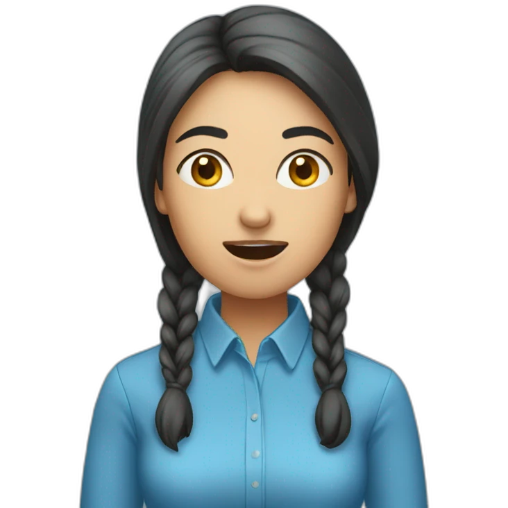 woman speaking loudly blue shirt emoji