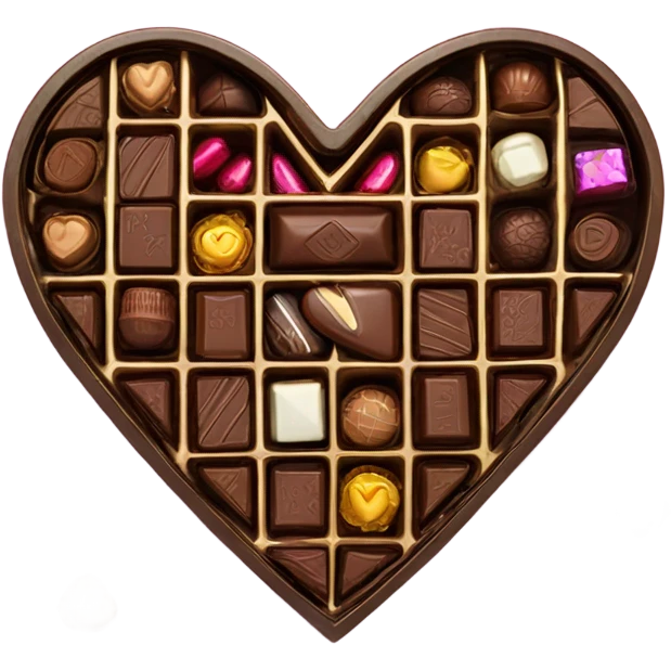 Heart shaped box of chocolates  emoji