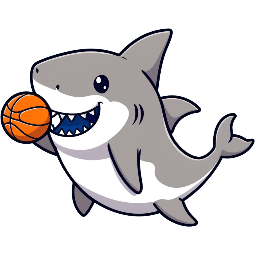 shark with basketball emoji