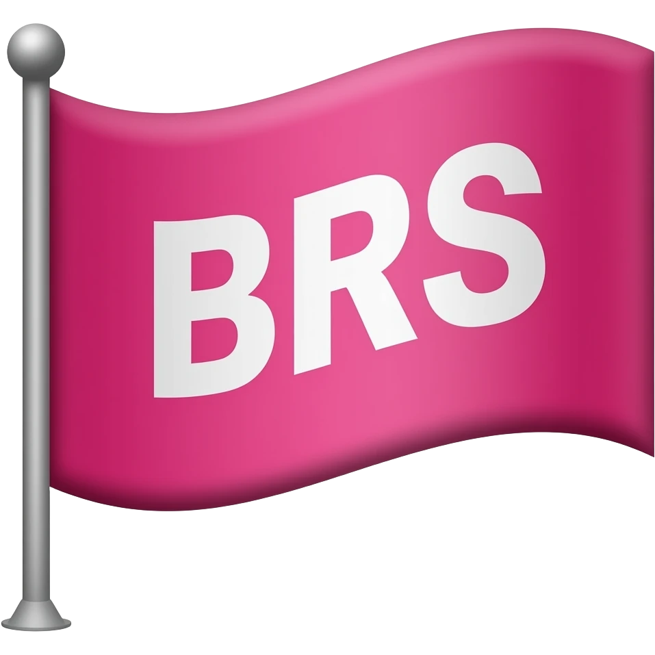 Generte the the pink flag and  ప్రింట్ BRS on it emoji