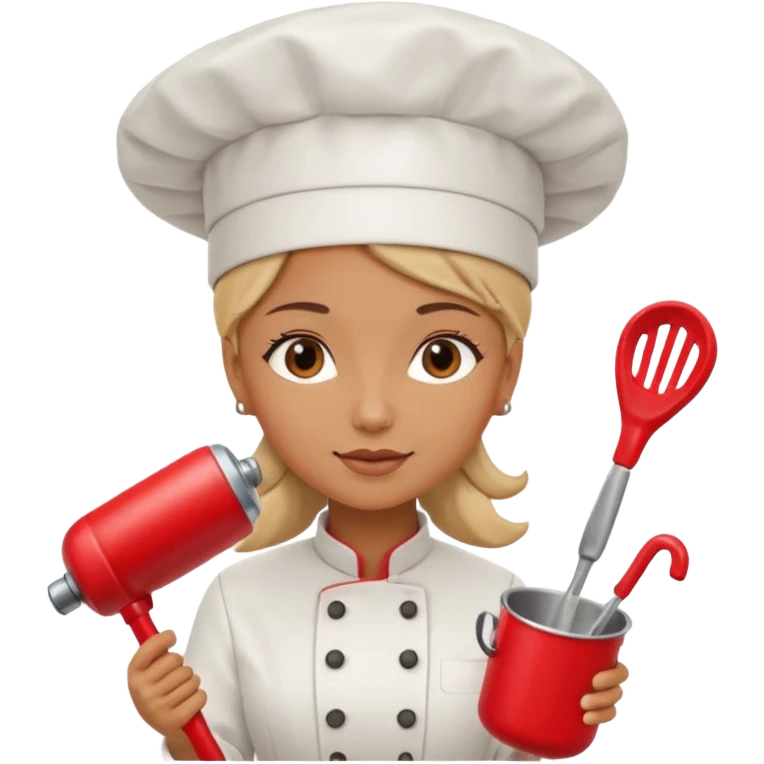 cocinera mujer con batidora roja emoji