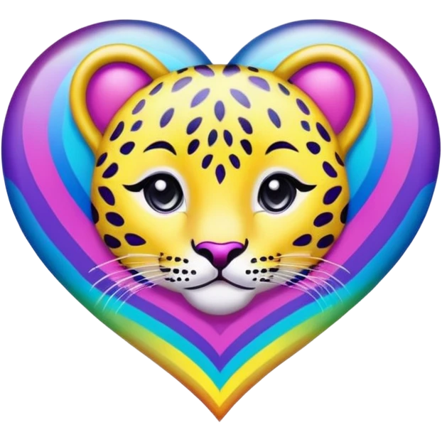 lisa frank rainbow leopard spots markings patterns print heart emoji