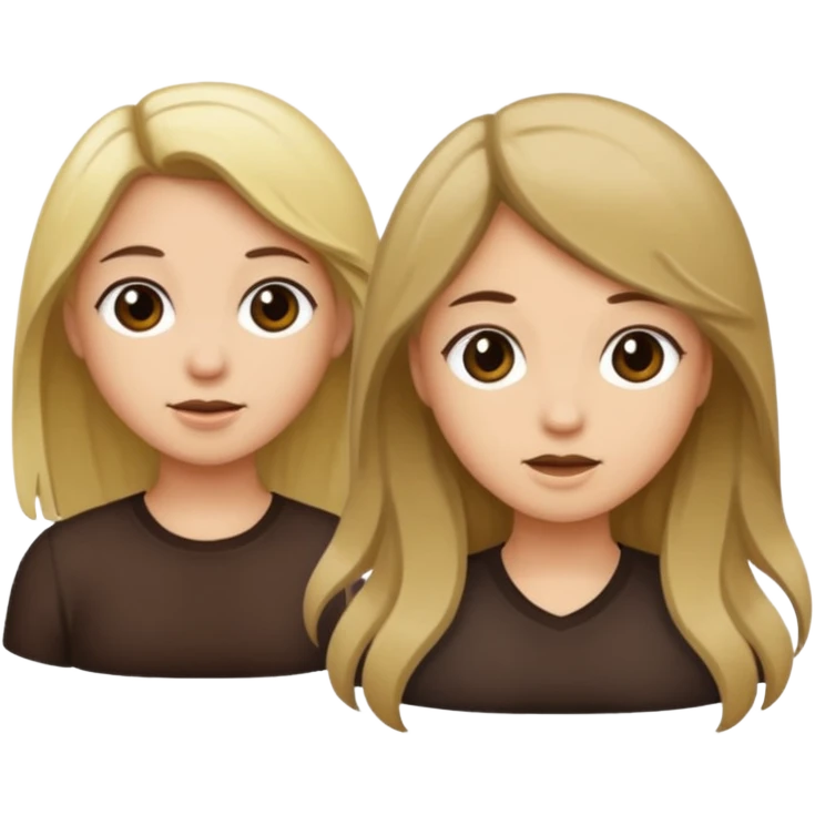 bestiess one with dark brown hair and one with dirty blonde hair emoji