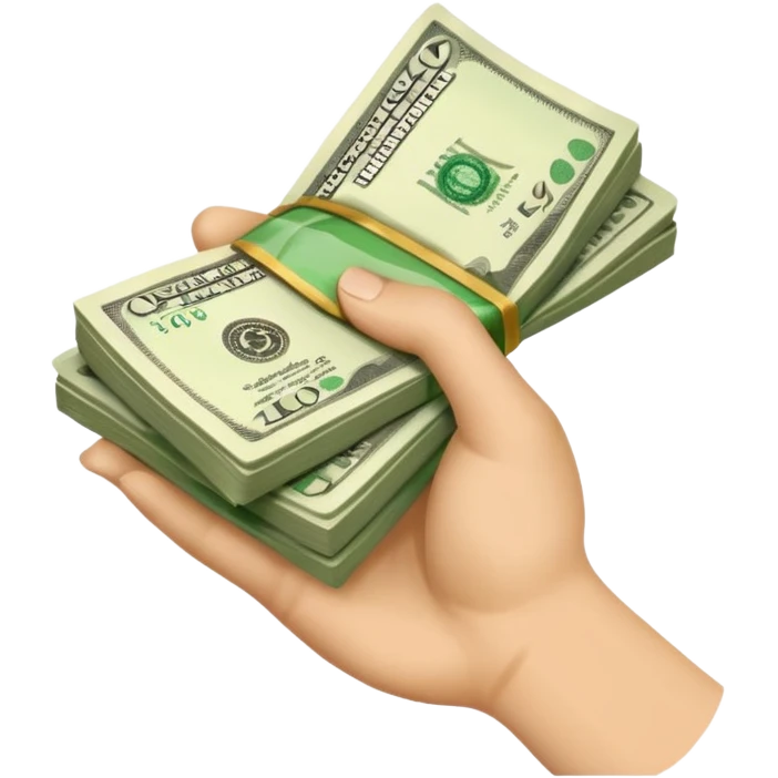 billetes en mano emoji