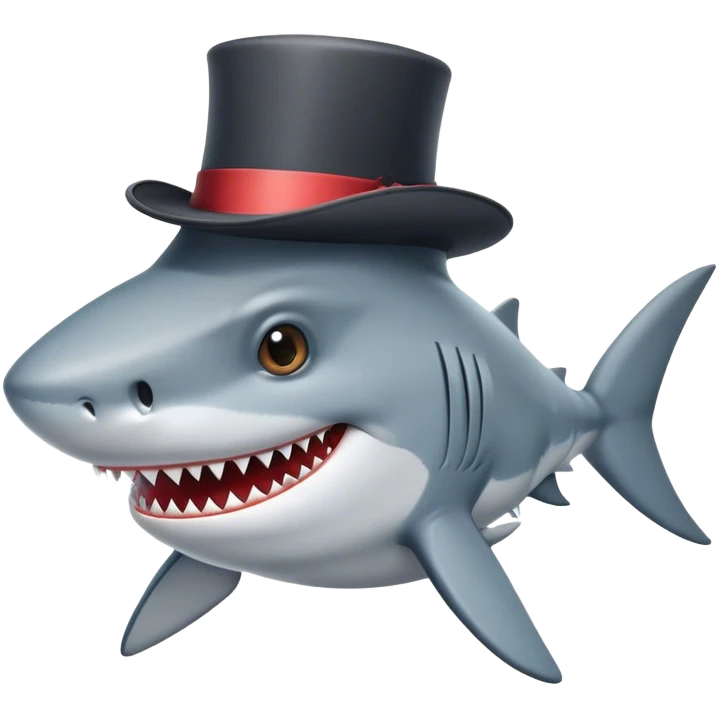 shark with tophat emoji