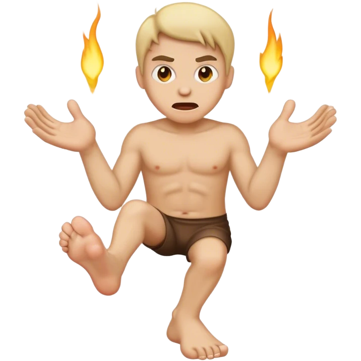 mad emoji with toes emoji