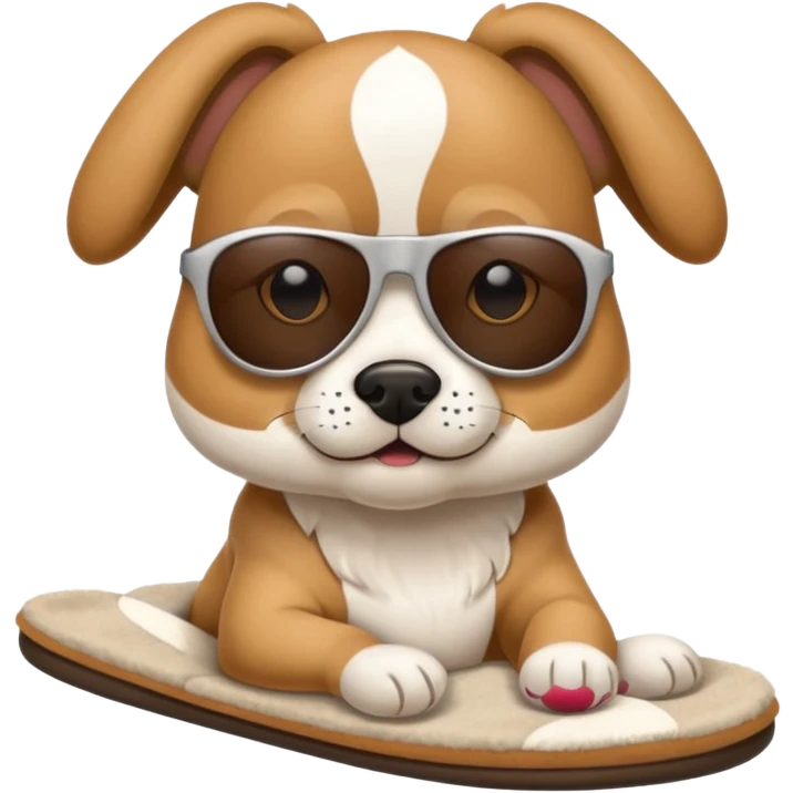 Dög wearing slippers and sunglasess emoji