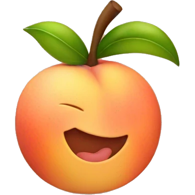 Make the wink emoji combined with a peach emoji emoji