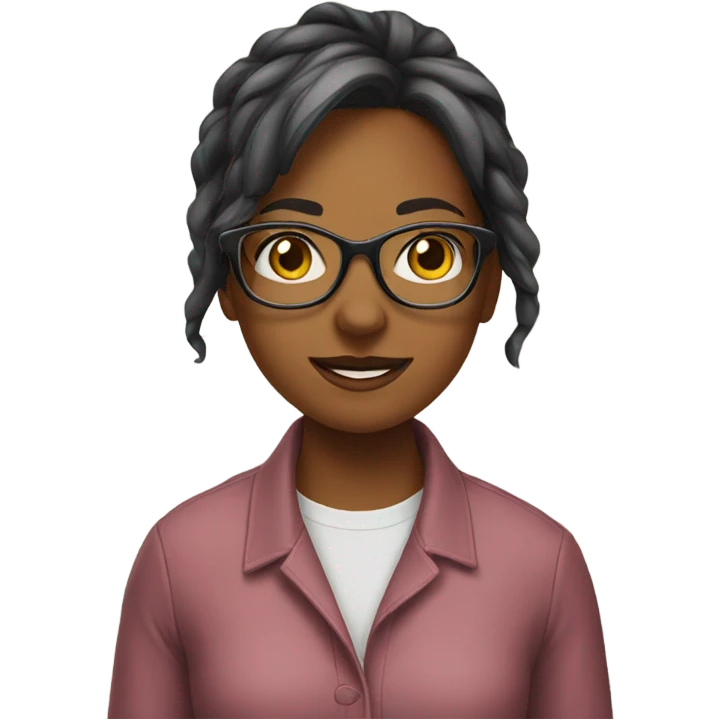 Girl with glasses in kitchen emoji