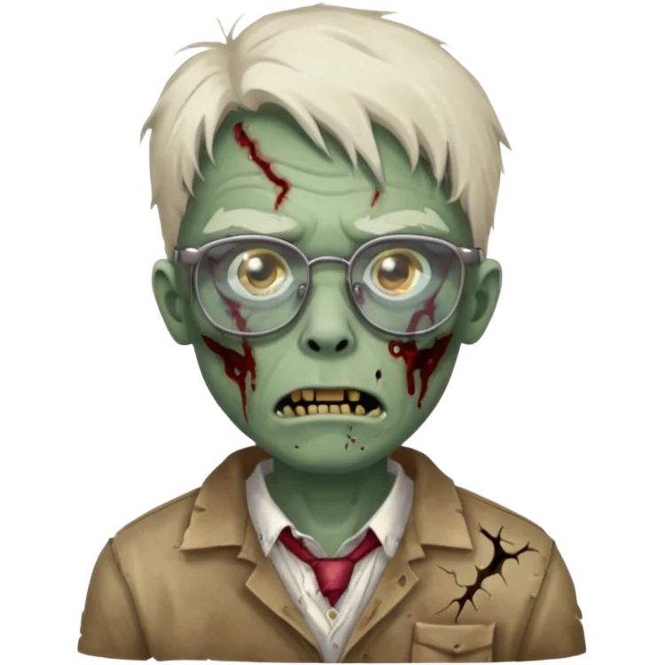 Zombie with glasses more visible glasses, some difference between zombie and glasses  emoji