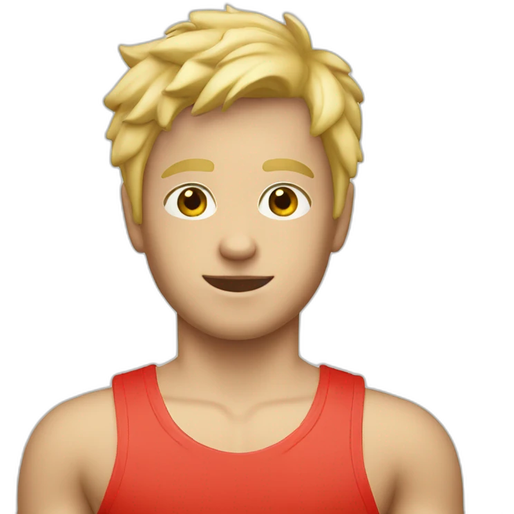 blonde boy in lifeguard tank top  emoji