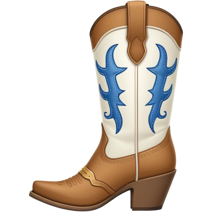 Cowgirl white boot outline emoji