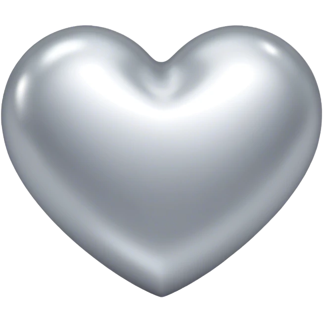 Silver Metalic y2k heart emoji