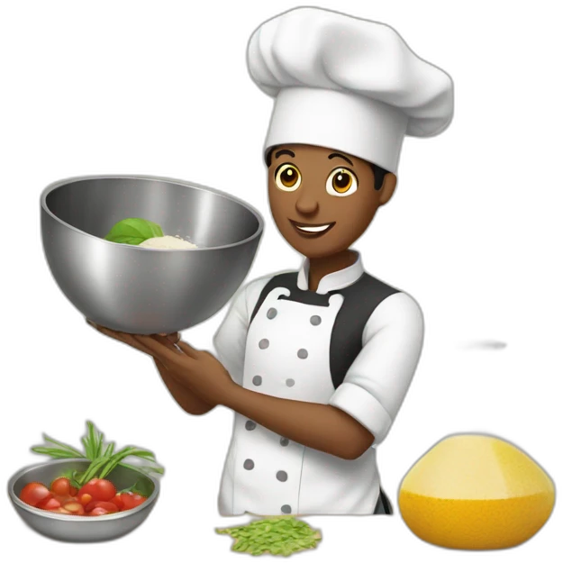 chef mixing ingredients in bowl emoji
