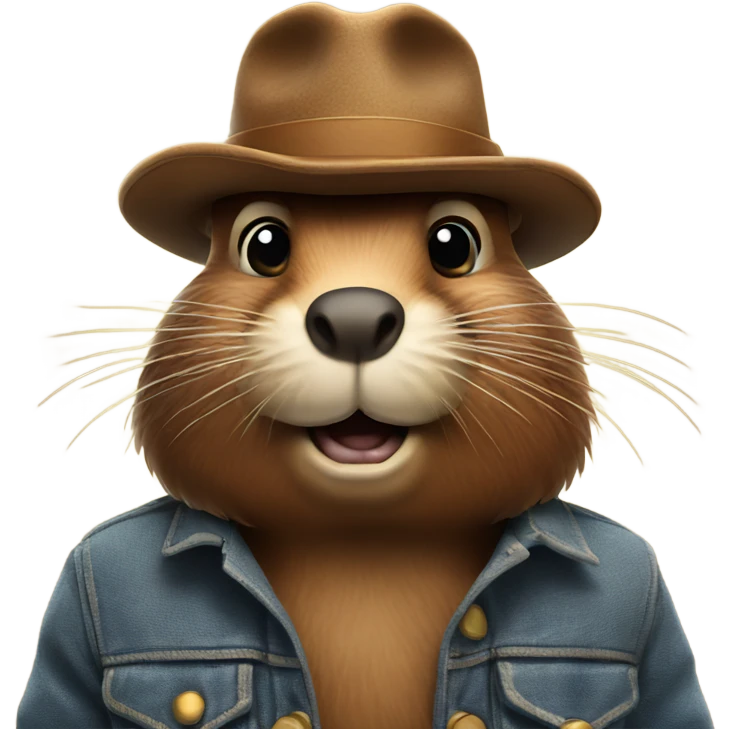 Beaver with a moustache emoji
