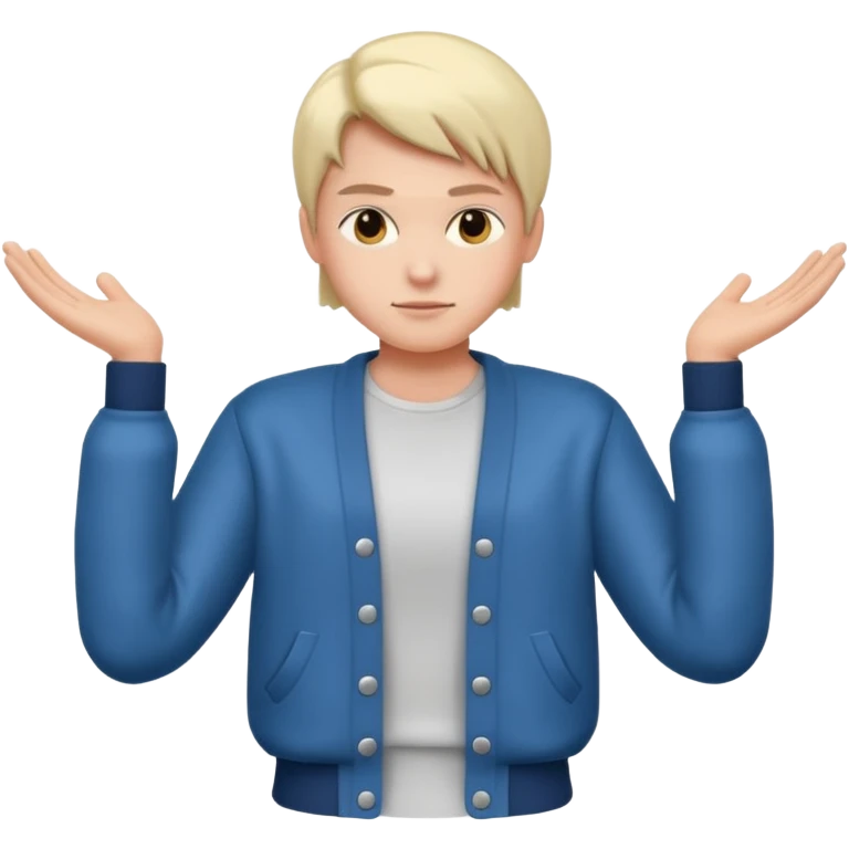 cool person shrug pose emoji