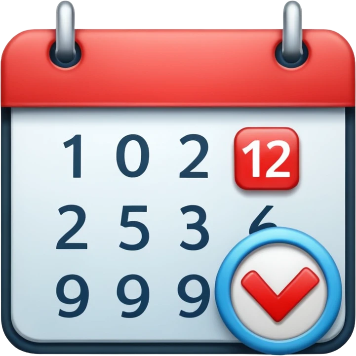 calendar with a check mark emoji