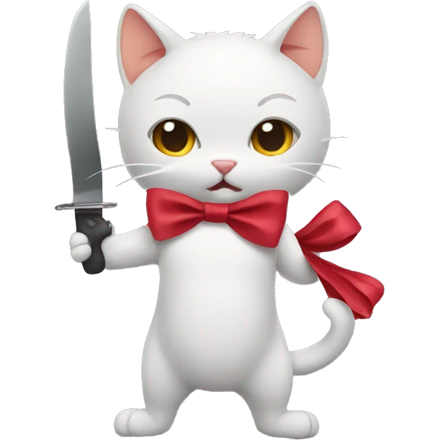 cat with knife and bow emoji