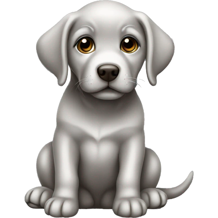 Silver Labrador puppy sitting  emoji