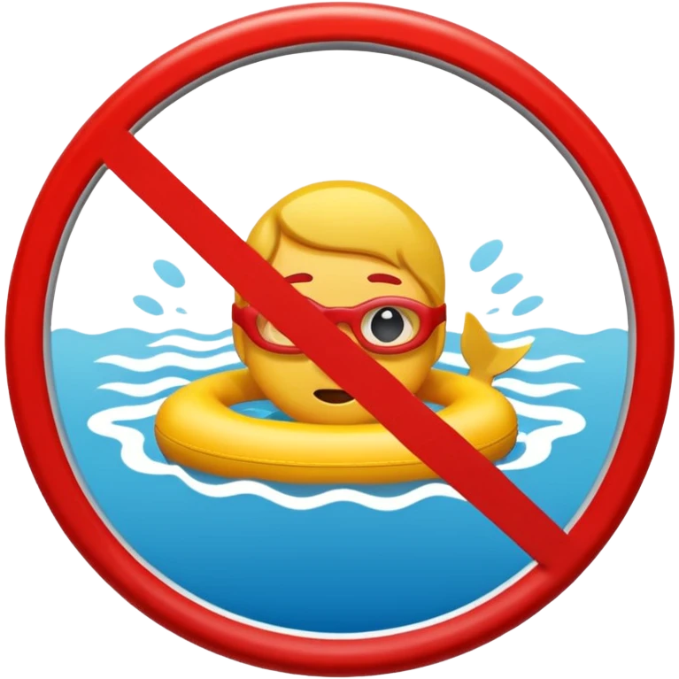 traffic sign style emoji prohibiting swimming emoji