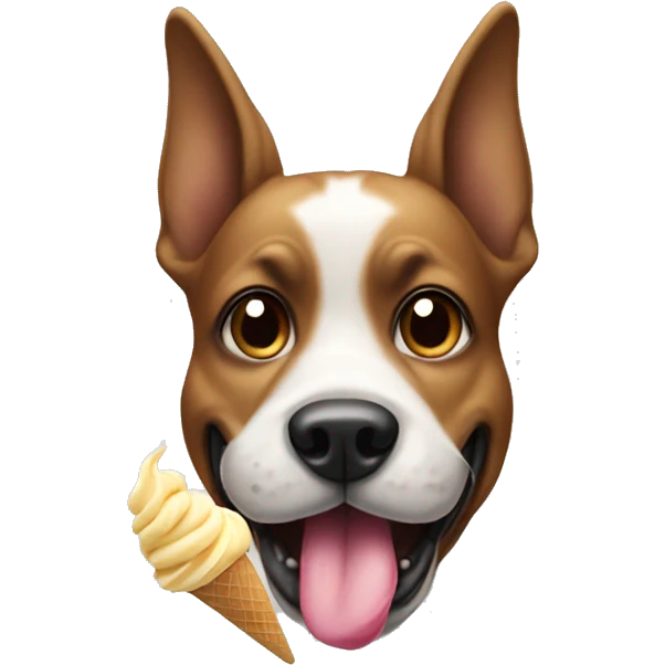 Dog eating ice cream emoji