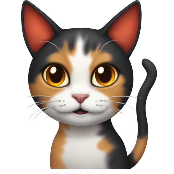 Calico Cat with devil horns emoji