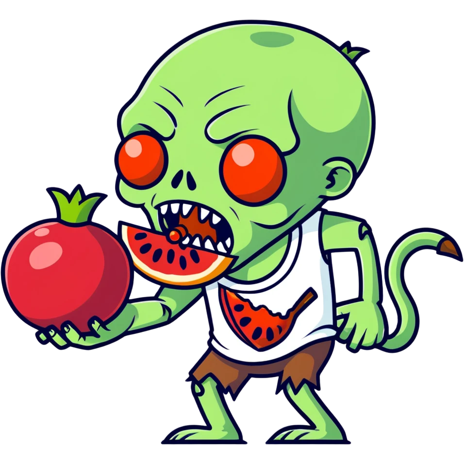 Zombie eating a pomegranate  emoji