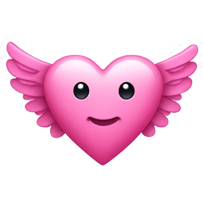 Pink heart with wings emoji