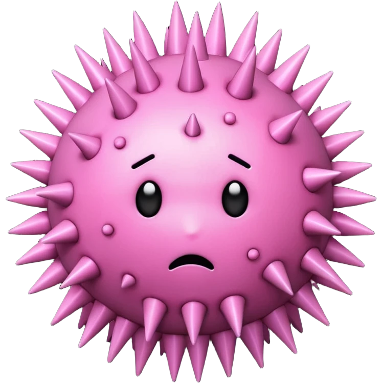 pink sad virus with many spike emoji