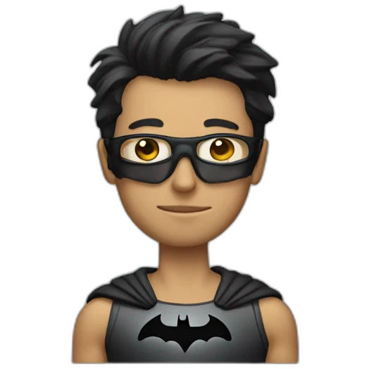 A guy with glass look like batman emoji