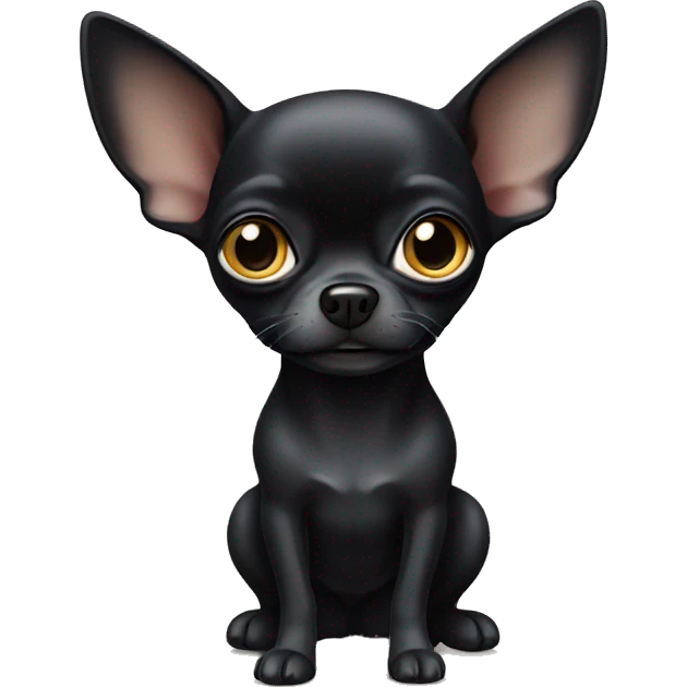 Black chihuahua with one eye  emoji