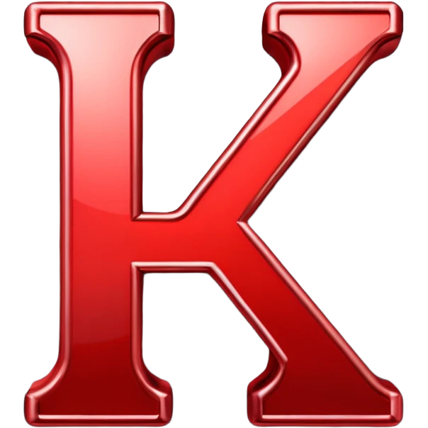 Red chain link logo in the shape of the letter K emoji