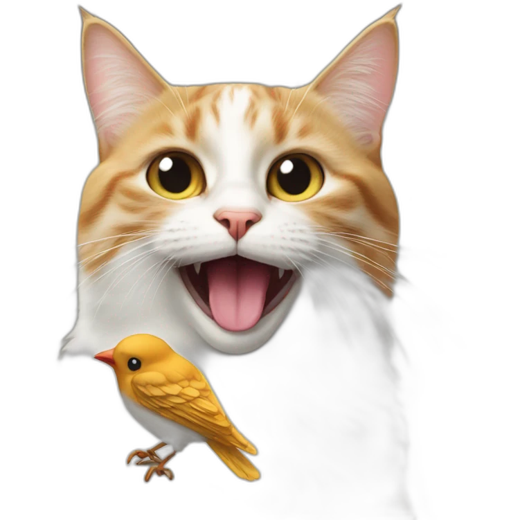 Cat with bird in mouth emoji