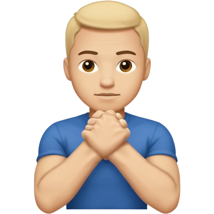 This emoji(🙇‍♂️) but have the hands in fist shaped and stacked vertically on top of each other emoji