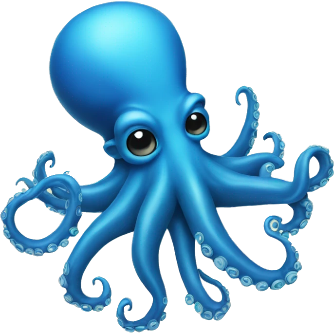 Cool blue octopus  emoji