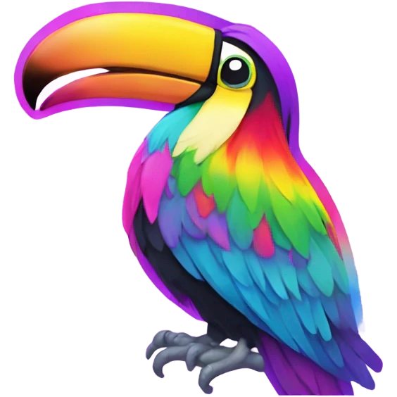 Lisa Frank rainbow toucan  emoji