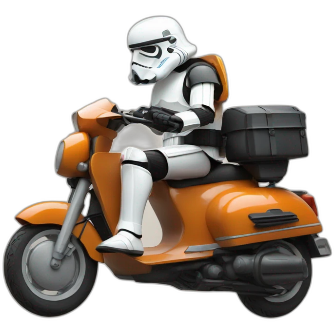 stromtrooper riding an italian moped emoji