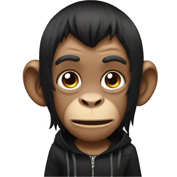 Monkey with emo black hair  emoji