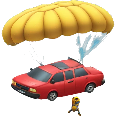 sad car skydiving emoji
