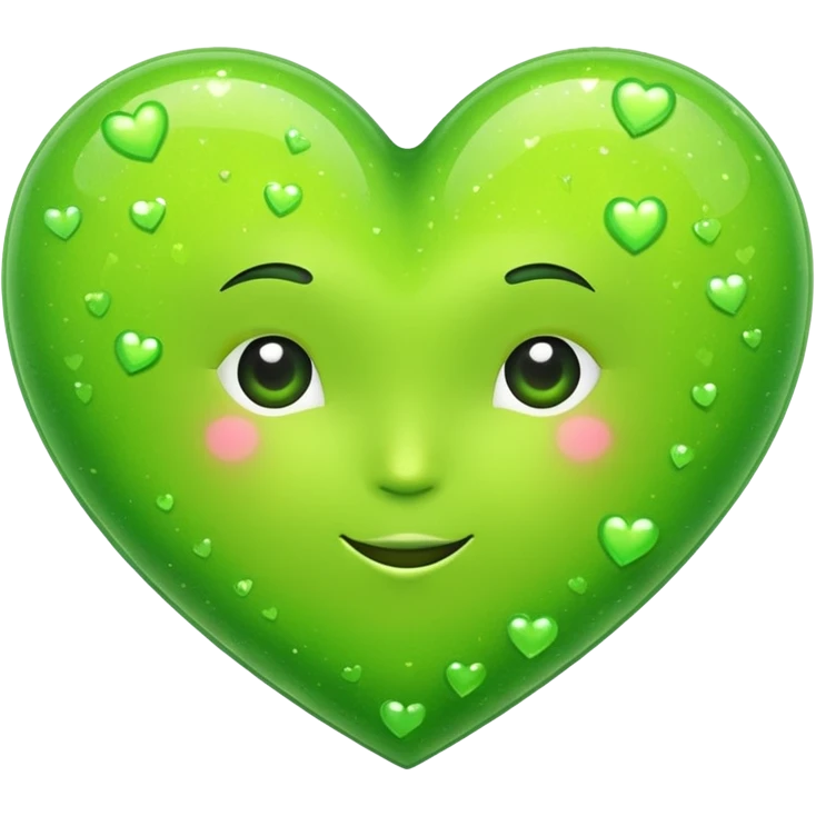 lime green heart with a sparkle effect emoji