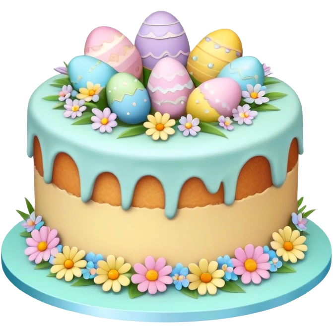 Pastel Easter cake with flowers  emoji