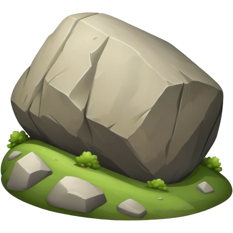a boulder rolling down a hill emoji