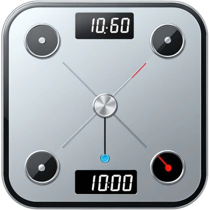 Digital weight scale with 0:00 on it emoji