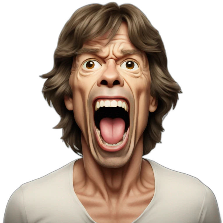 Mick Jagger screaming emoji