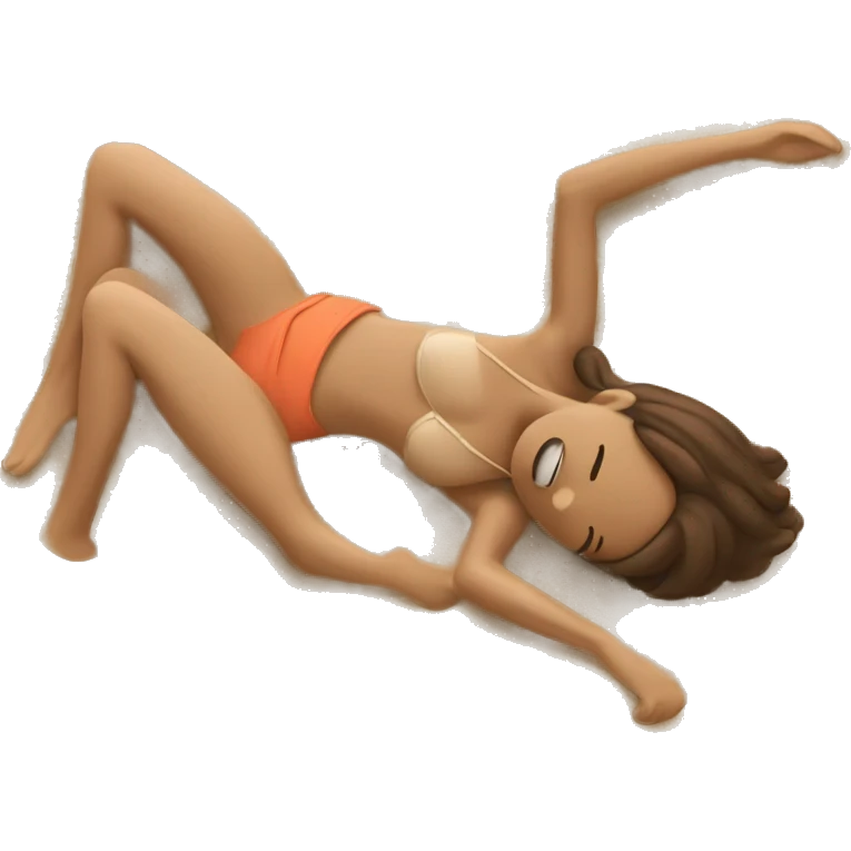 Women laying in sand by ocean  emoji