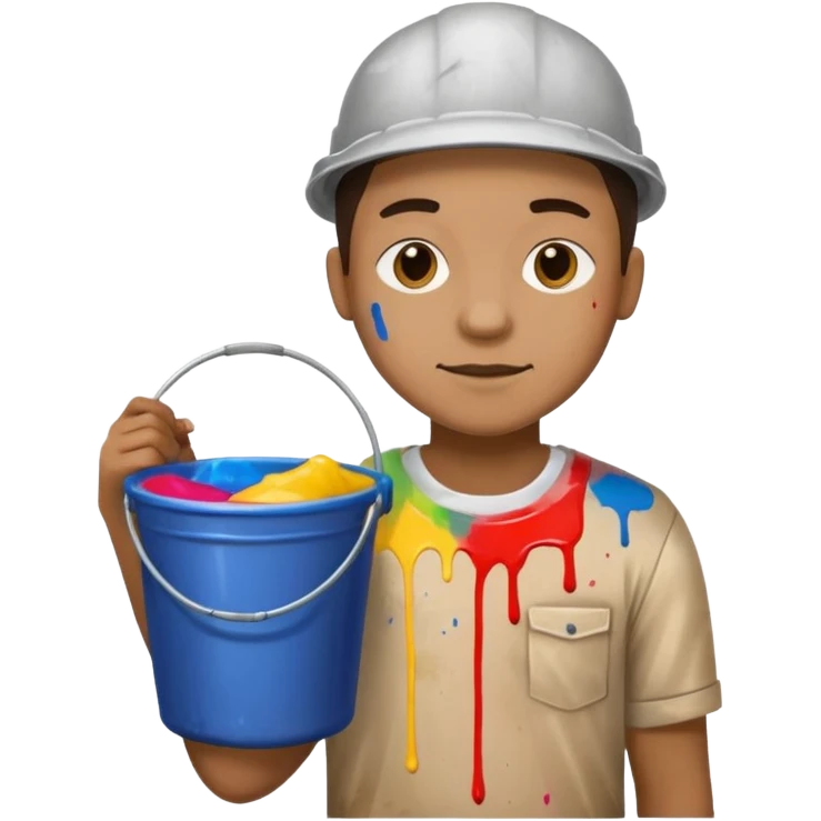 Poster Paster + bucket, Street Artist. emoji