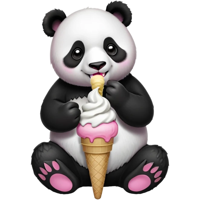 Panda eating ice cream emoji