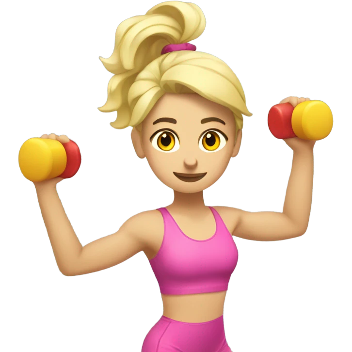 Chica rubia haciendo gimnasia emoji