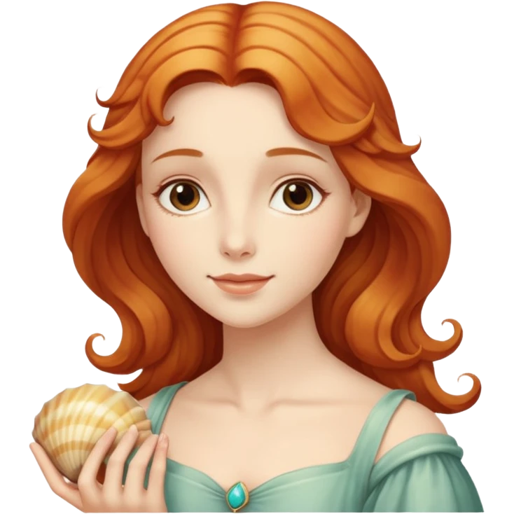 Soft, nurturing, or a bit shy. Very polite and kind. woman in a shell like venus by boticelli
more dinamic emoji emoji