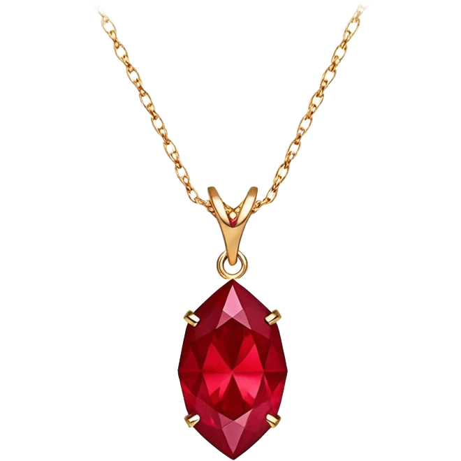 ruby pendant pulsing with cosmic light, like a phoenix’s spark emoji